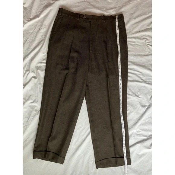 Vintage Nordstrom JD Britches Men's Pleated Pants 100% Wool Made in USA Size 34 - Picture 6 of 6